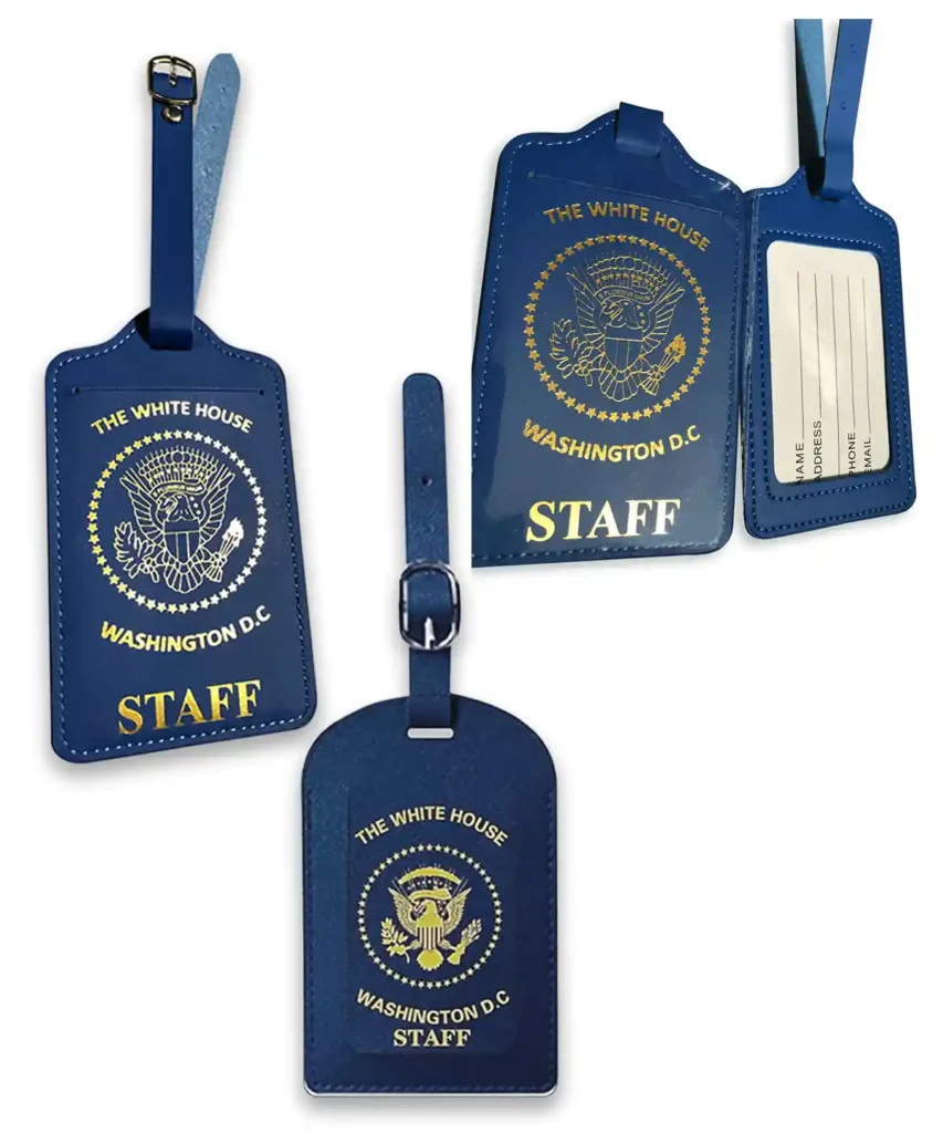 PRESIDENTIAL WHITE HOUSE STAFF LUGGAGE TAG, BLUE/DOLDEN
