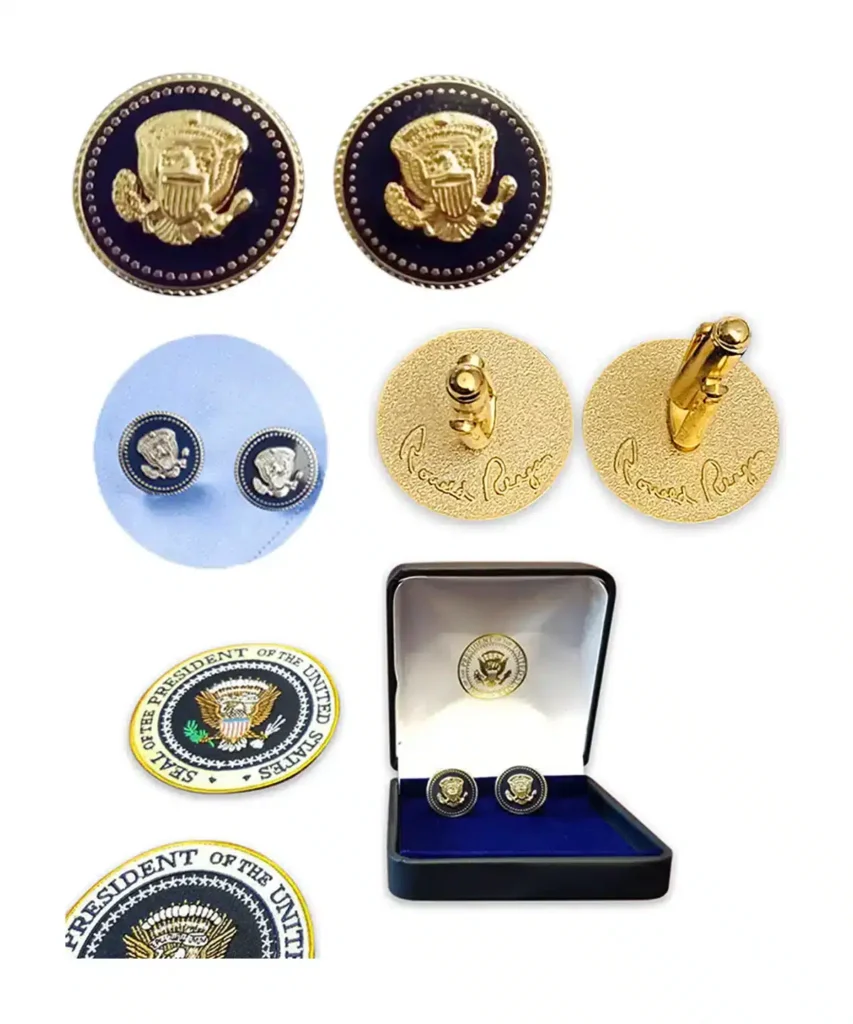 Ronald Reagan Timeless Cufflinks — Majestic 24K Gold plated Presidential Seal