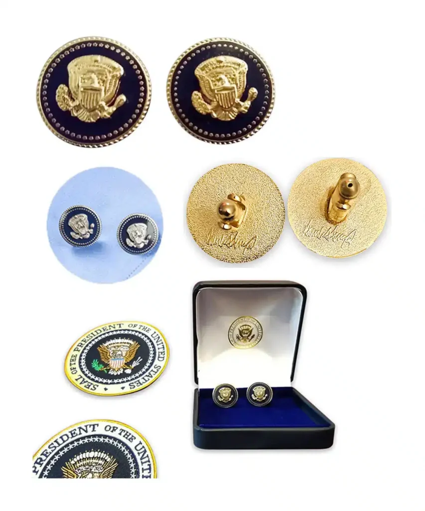 Donald Trump Luxury Gold Plated presidential Cufflinks with Presidential Emblem