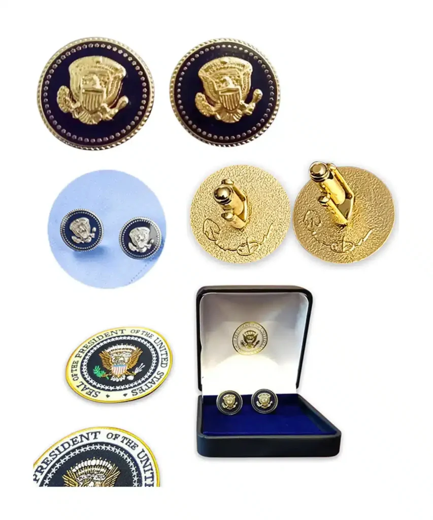 Iconic Barack Obama Cufflinks with 24K Gold Plating and Presidential Seal