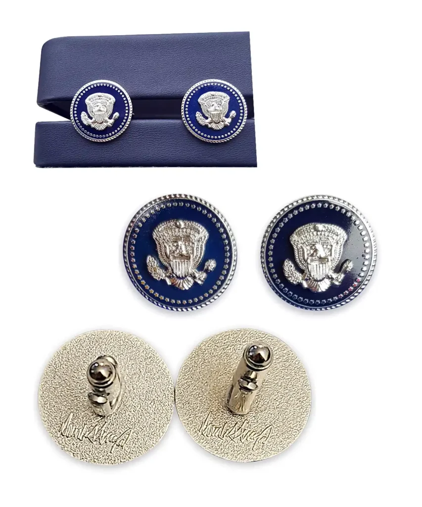Donald Trump Presidential Cufflinks in Silver with Presidential seal