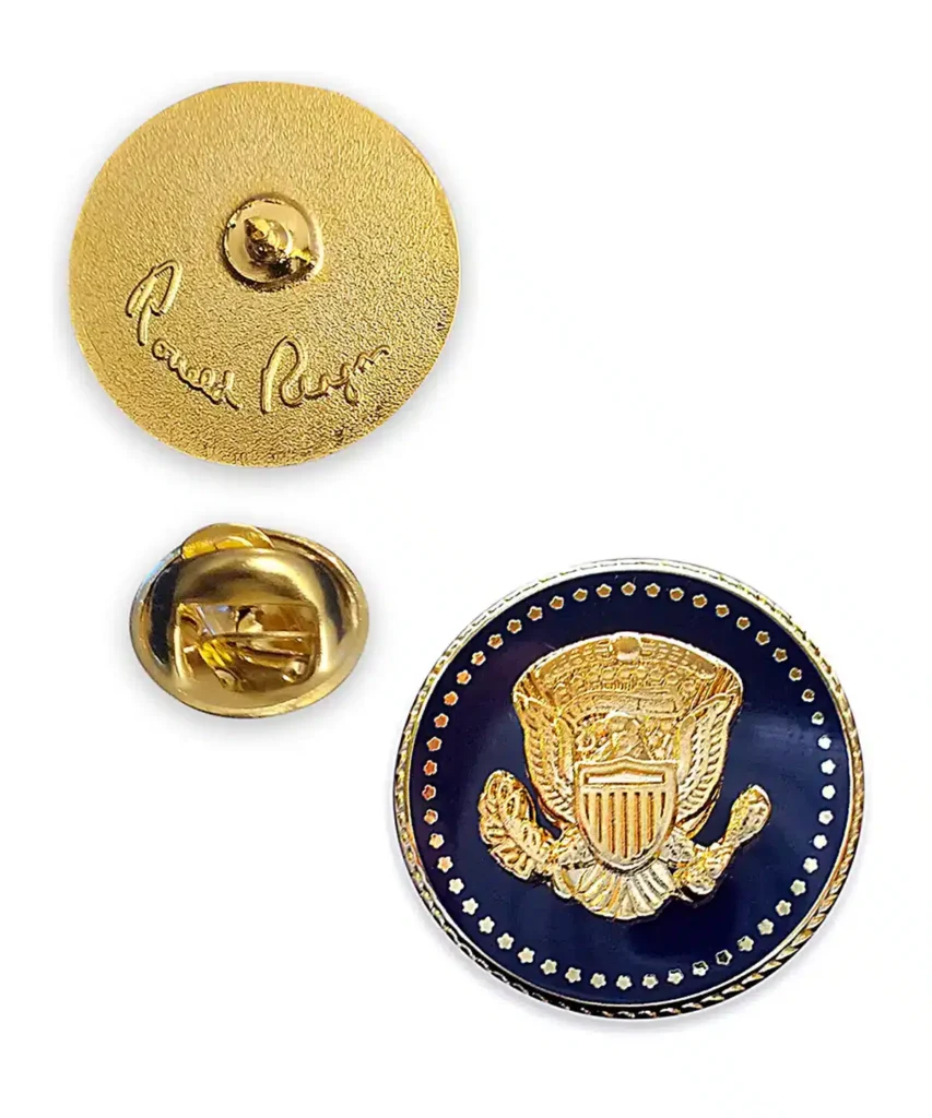Ronald Reagan Presidential Seal Gold Lapel Pin