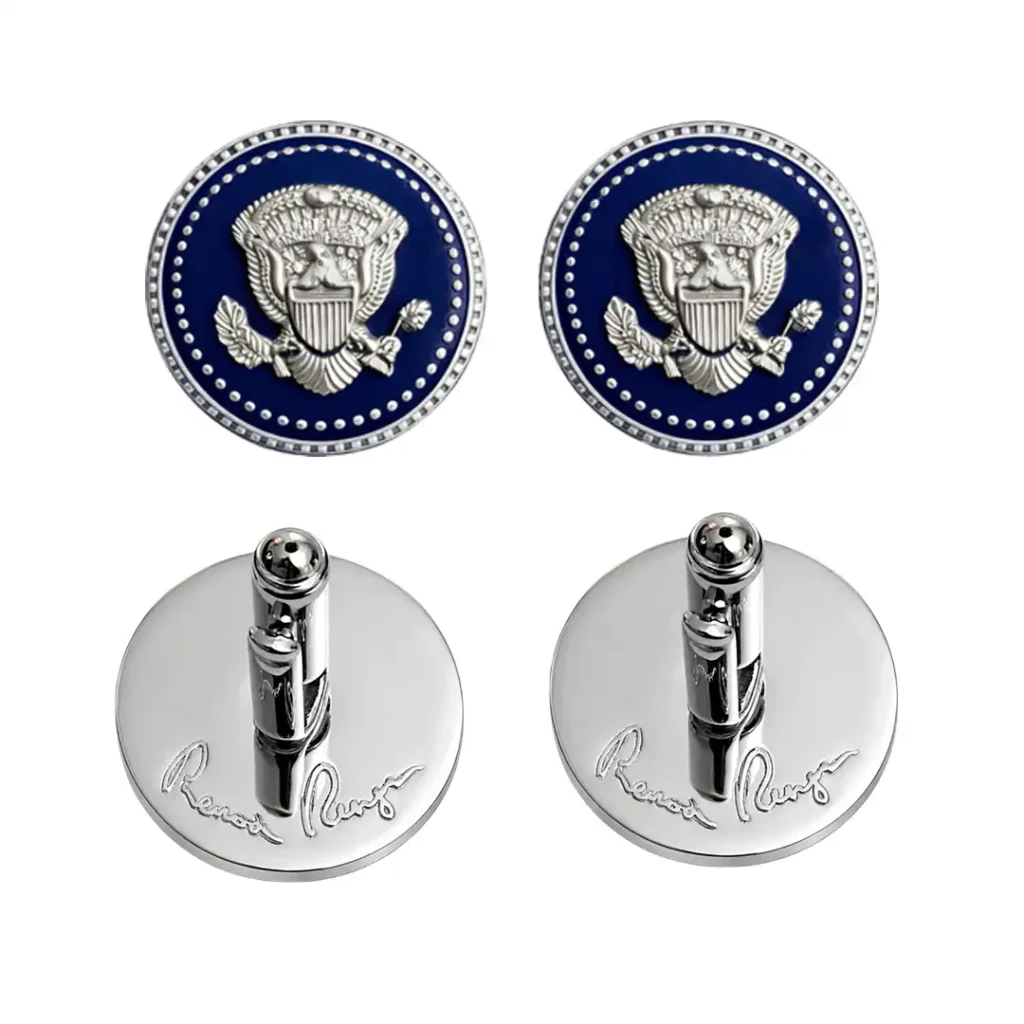 Presidential Ronald Reagan Silver Cufflinks