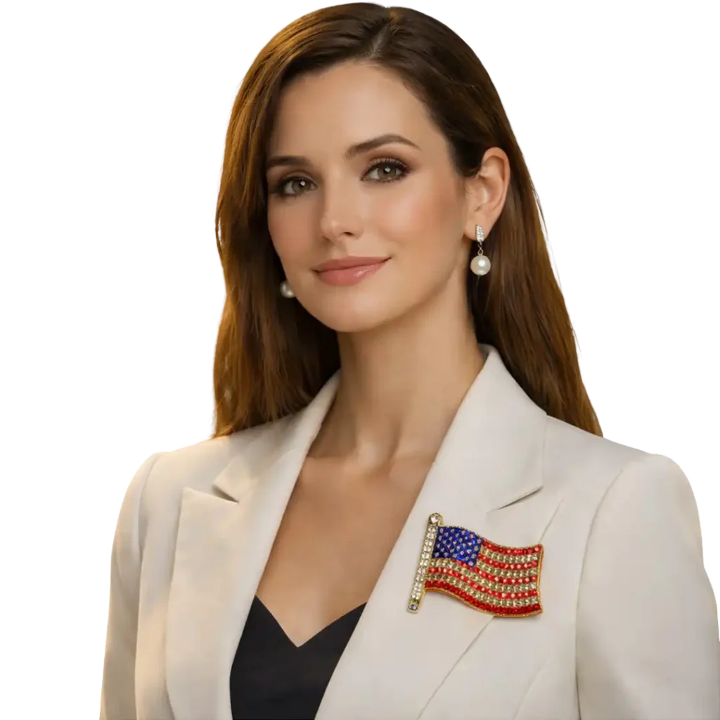 American Flag Brooch Pin