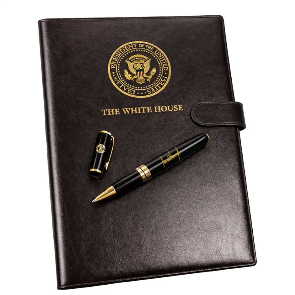 White House Folder and Donald Trump Signature Presidential Pen Set