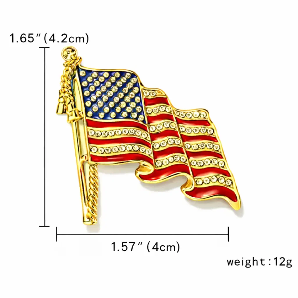 American Flag Lapel Pin Gold