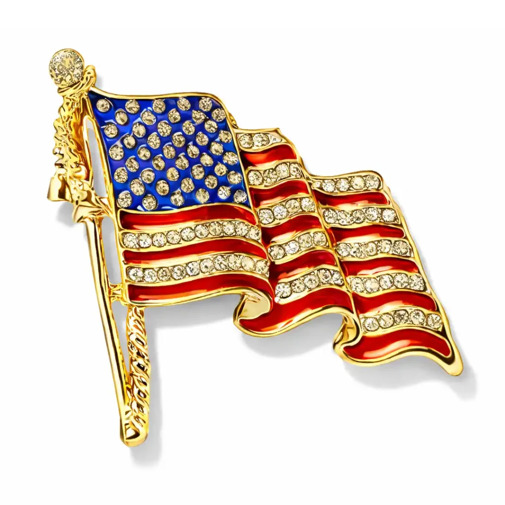 American Flag Lapel Pin Gold