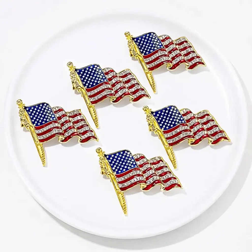 American Flag Lapel Pin Gold