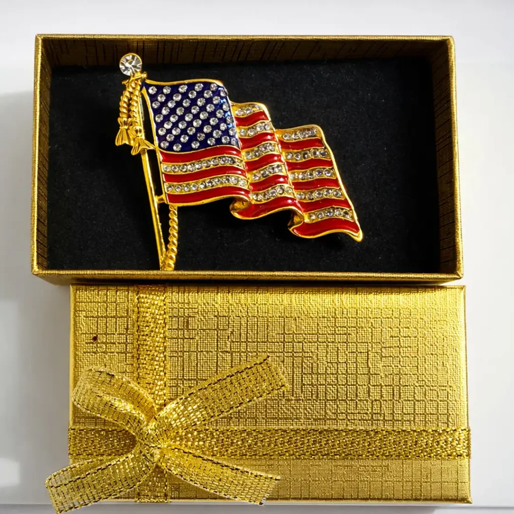 American Flag Lapel Pin Gold