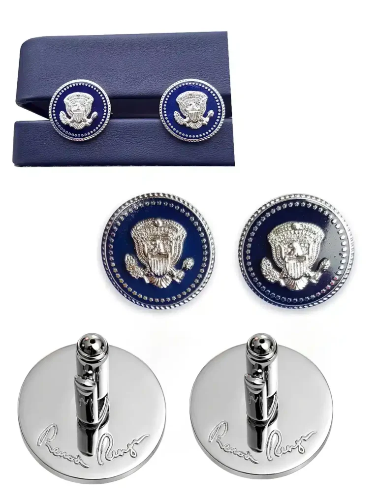 Presidential Ronald Reagan Silver Cufflinks